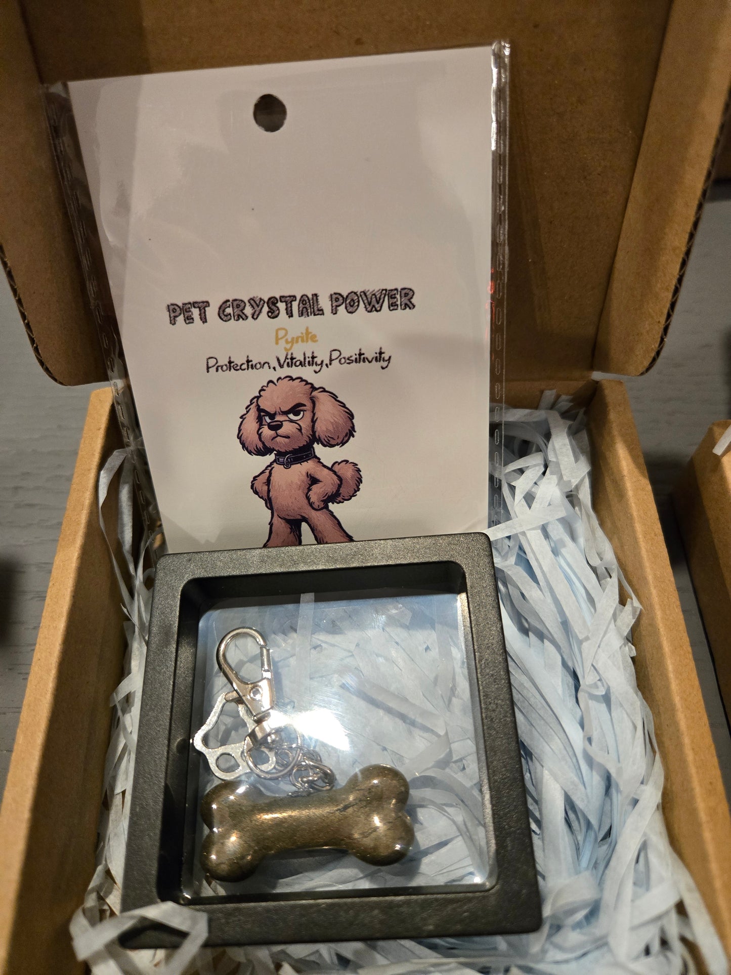 Crystal Dog Bone Pendant