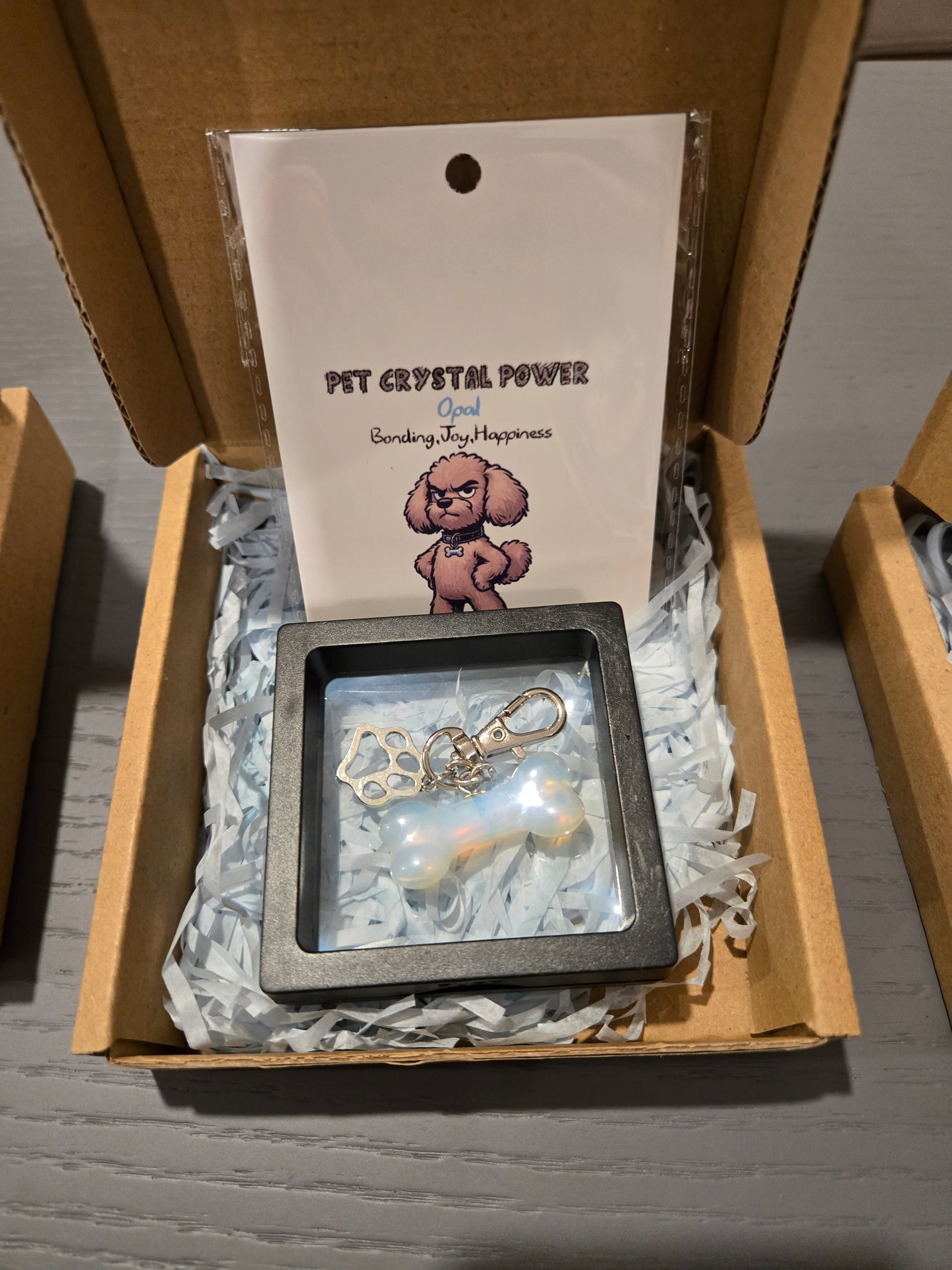 Crystal Dog Bone Pendant