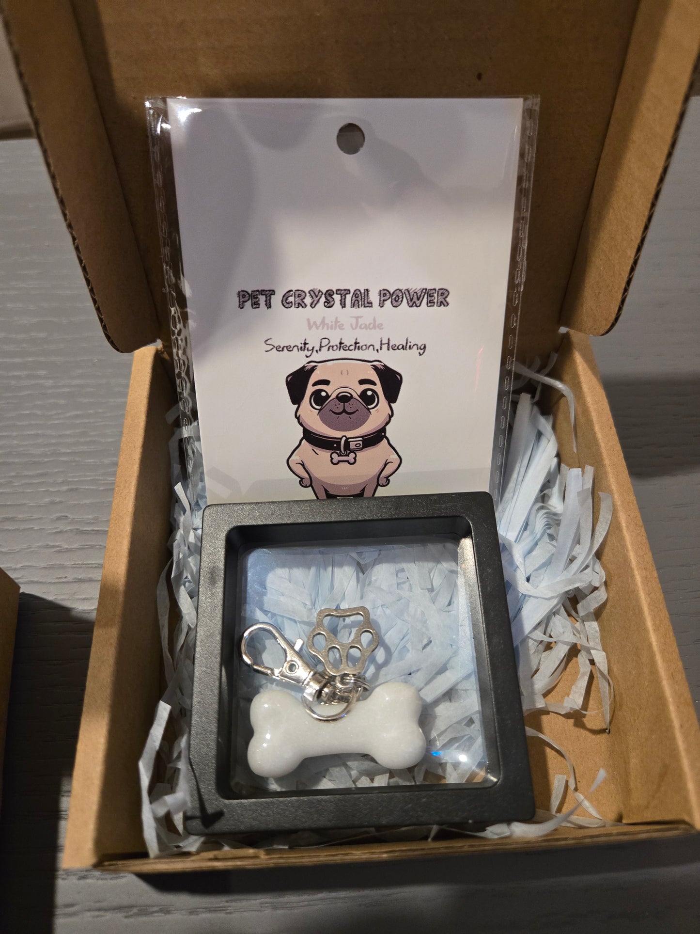 Crystal Dog Bone Pendant