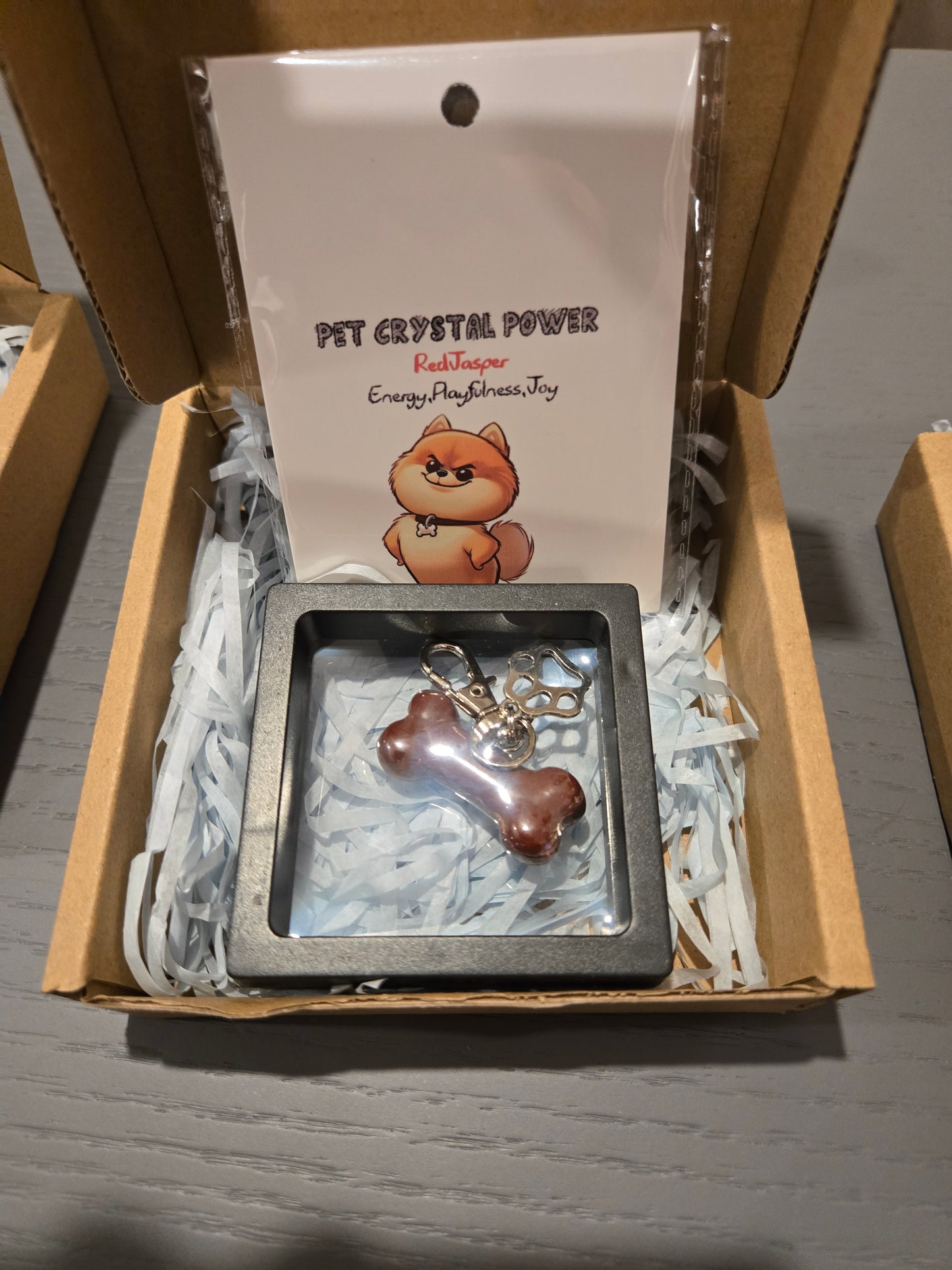 Crystal Dog Bone Pendant