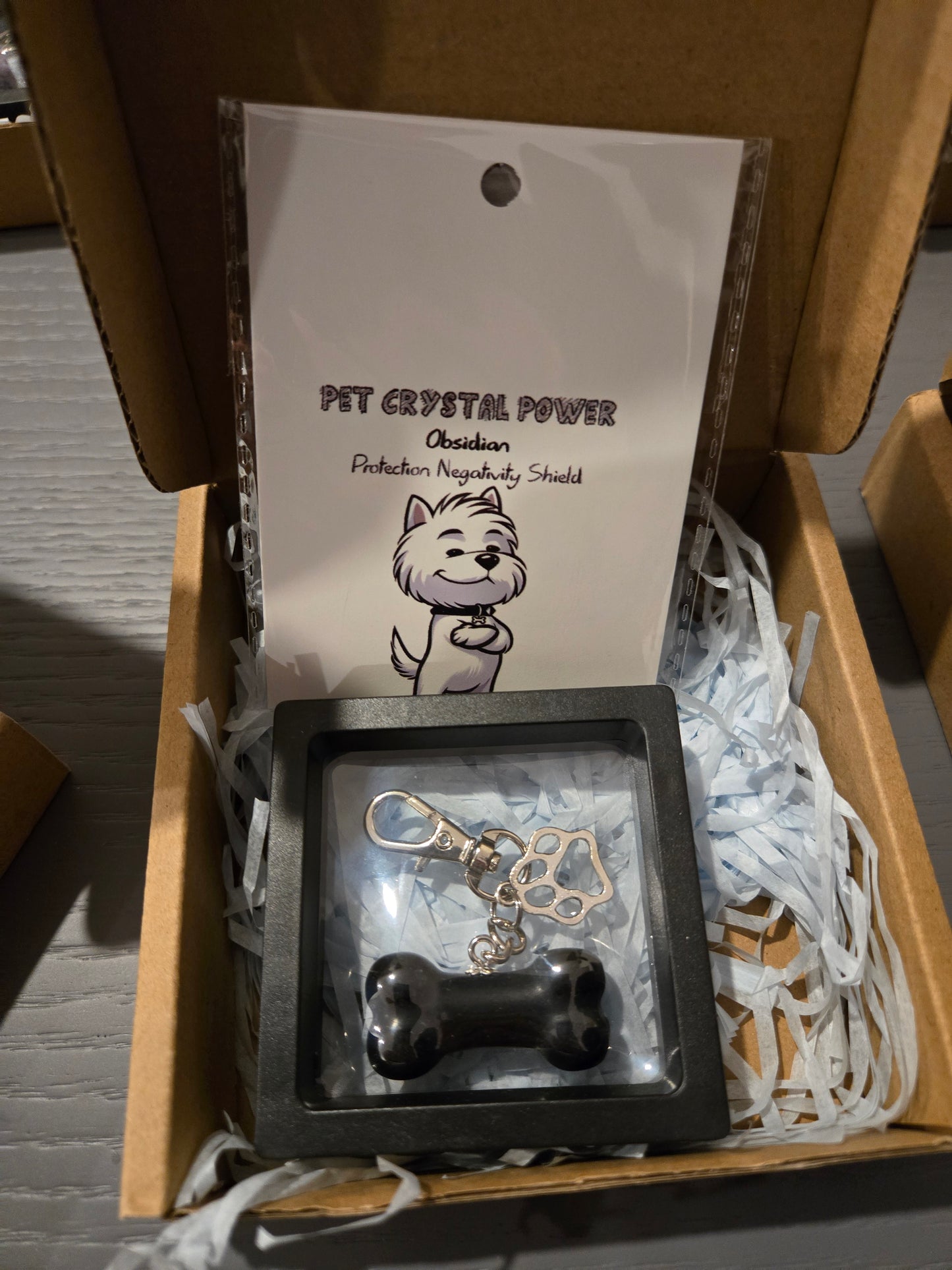 Crystal Dog Bone Pendant