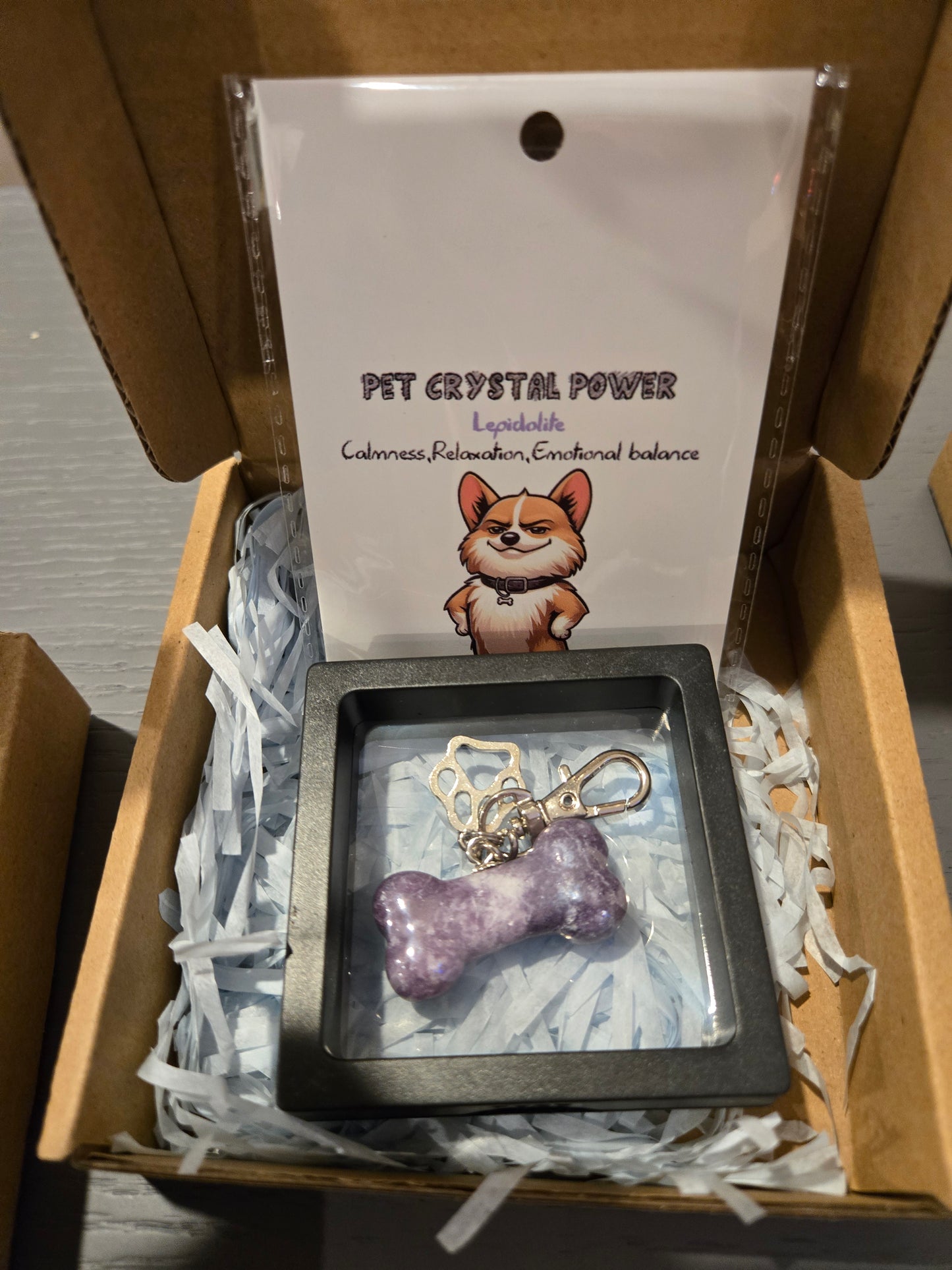 Crystal Dog Bone Pendant