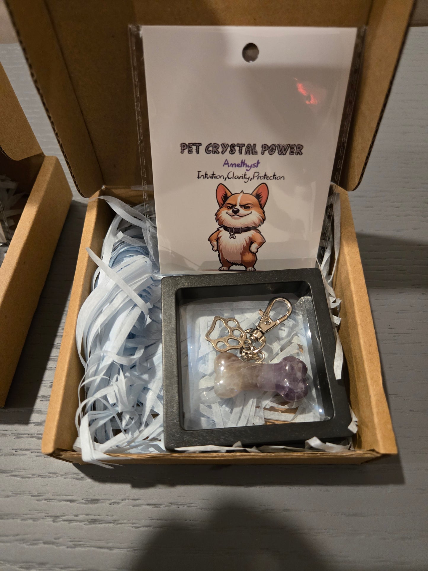 Crystal Dog Bone Pendant