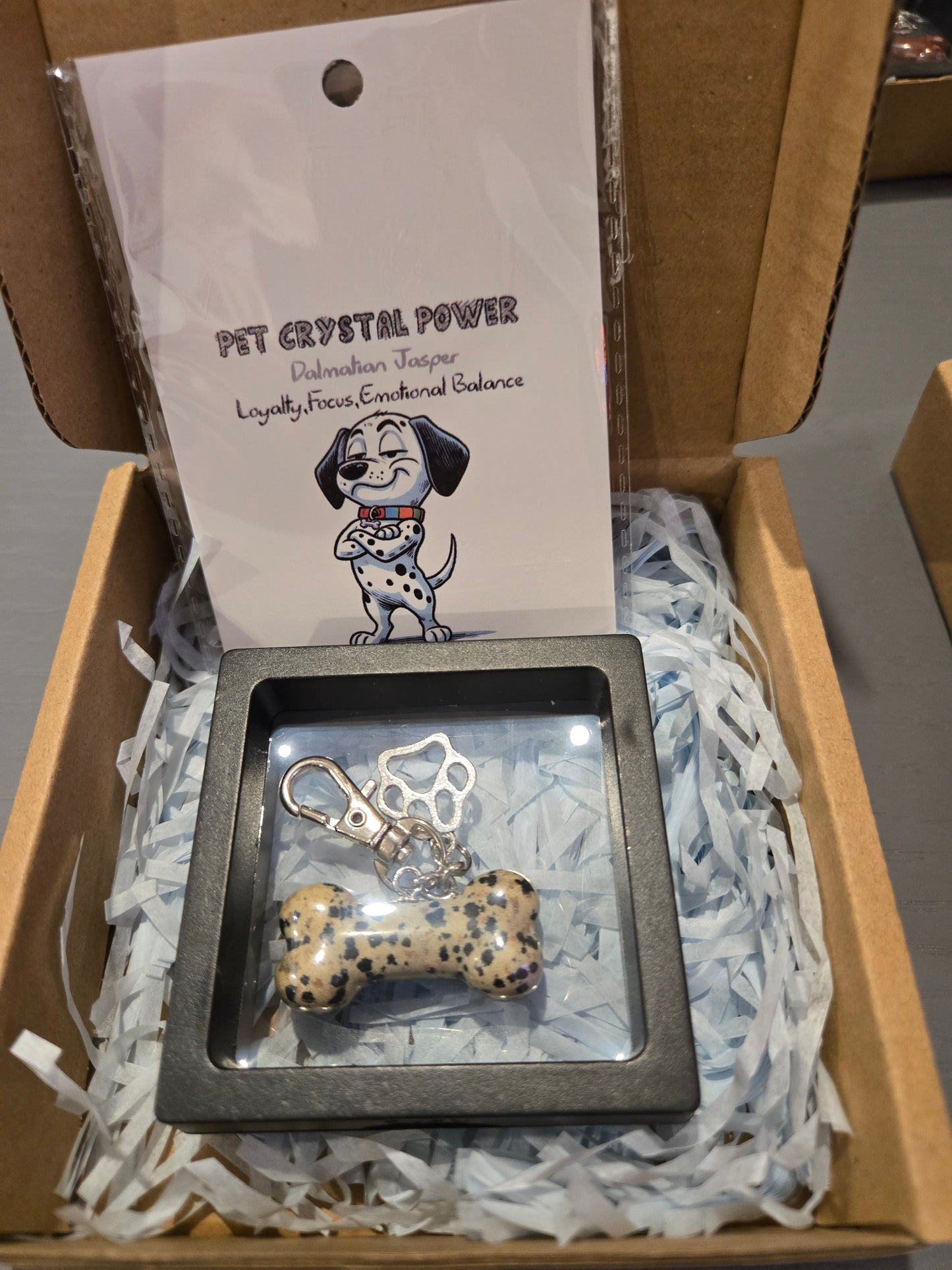 Crystal Dog Bone Pendant