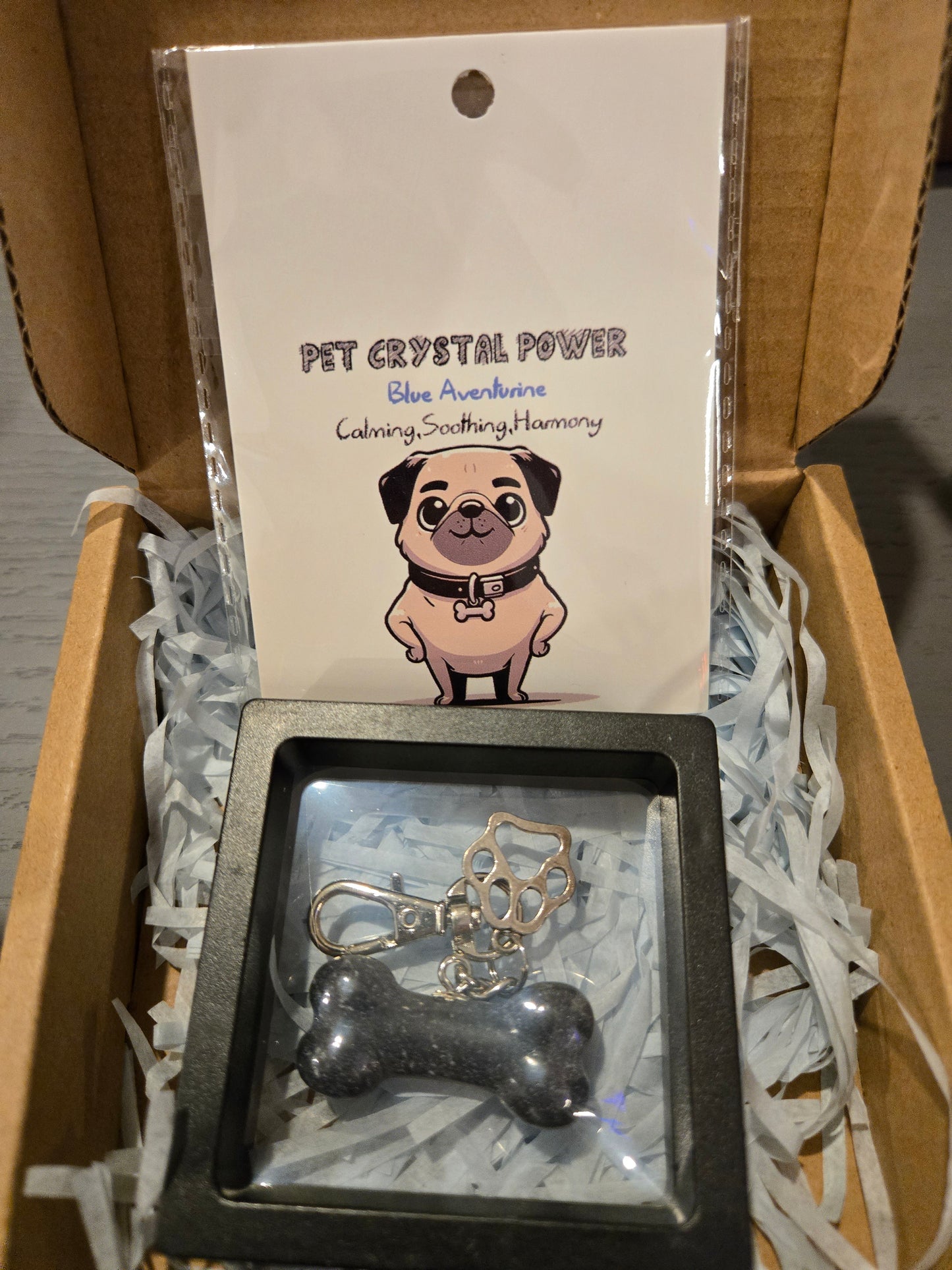 Crystal Dog Bone Pendant